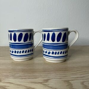 Kate Spade New York Lenox All In Good Taste Pretty‎ Pantry Mugs Blue Set of 2